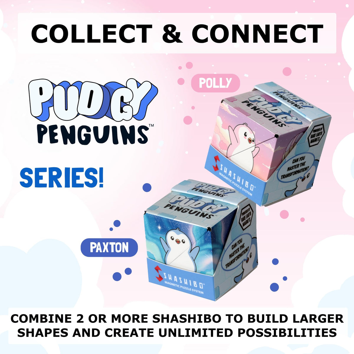 Shashibo Pudgy Penguins Polly supports focus through repeated clicks
