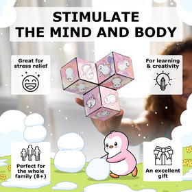 Shashibo Pudgy Penguins Polly magnets provide secure, smooth shape changes during play