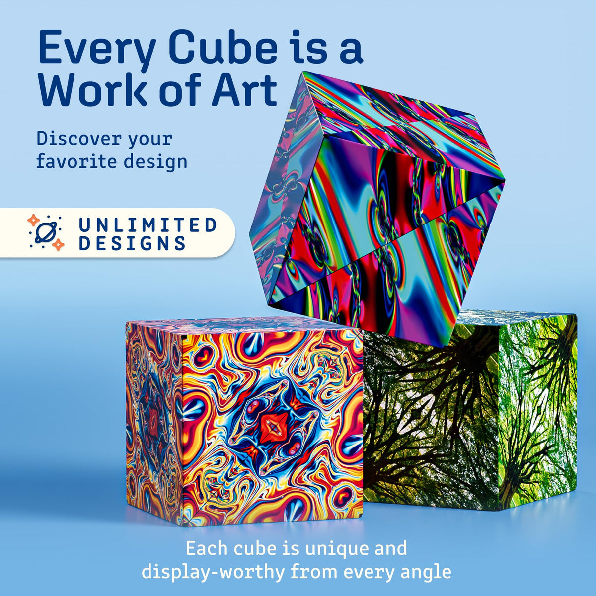 Shashibo sensory desk toy offers stress relief and creative exploration.
