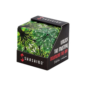 Shashibo Shape Shifting Box closed form, a compact sensory toy for travel and focus.