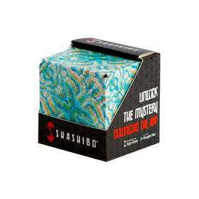 Shashibo shape shifting box closed for portable pocket sized play