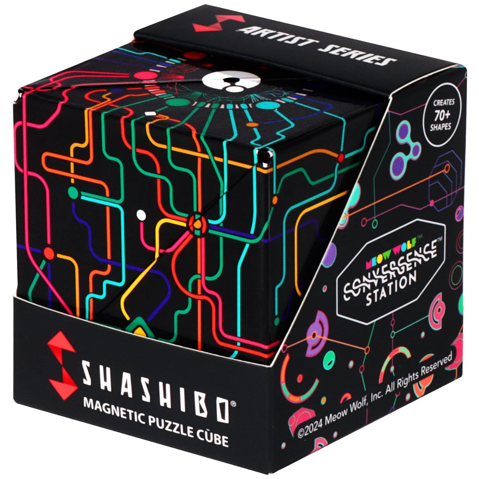 Shashibo shape shifting box close-up with magnets offering endless shape options.