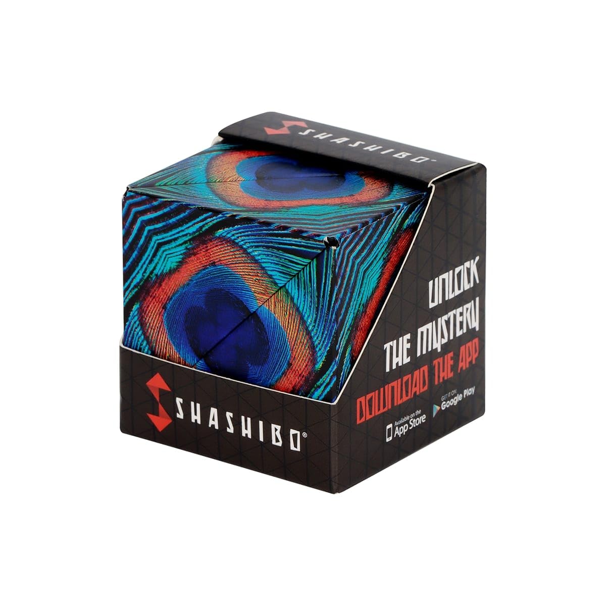 Shashibo Shape Shifting Box in dynamic form, showcasing over 100 transformations for creative play.