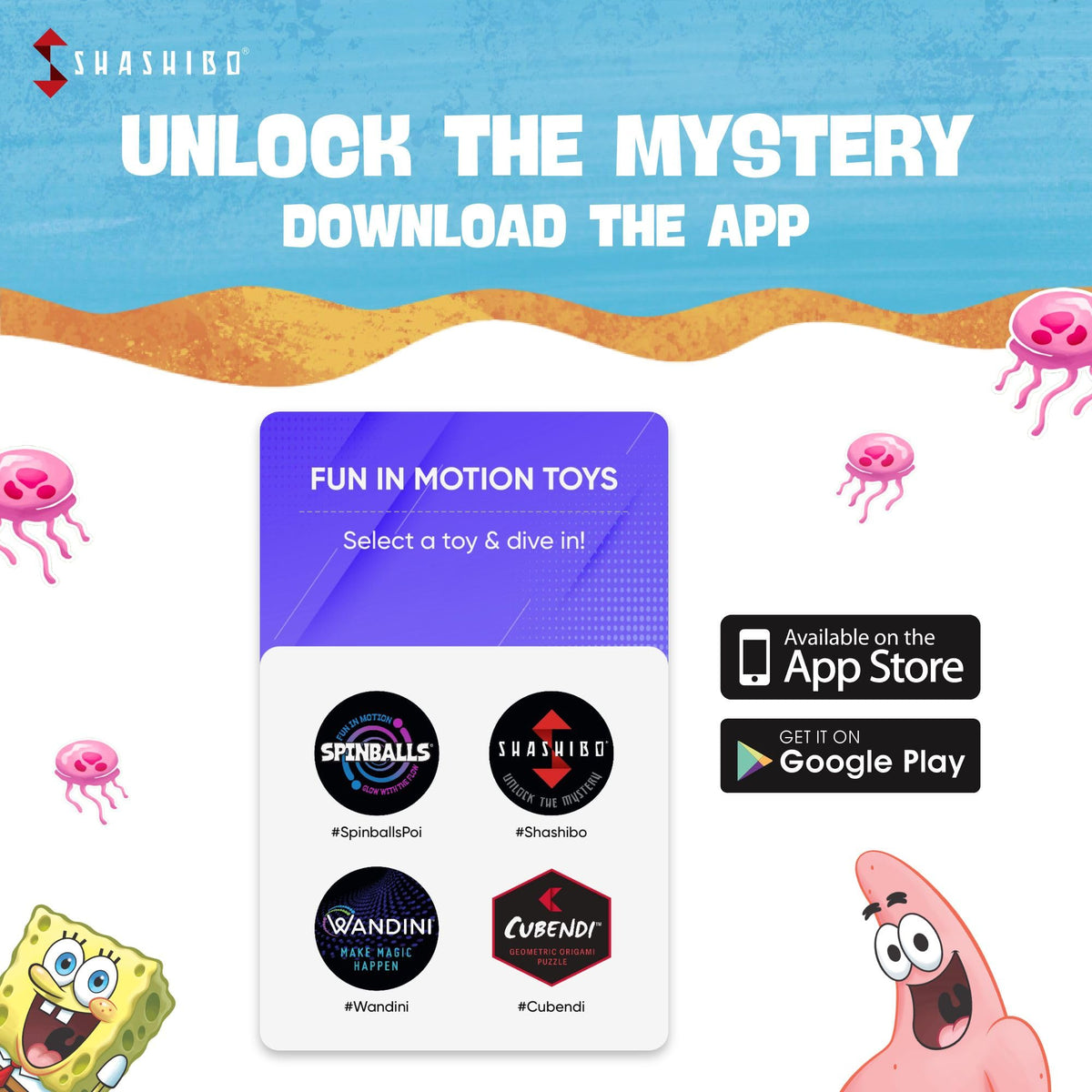 Shashibo SpongeBob activity gift idea for kids and adults.