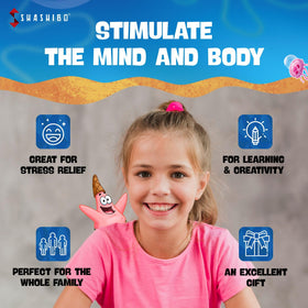 Shashibo SpongeBob SquarePants assembled structure demonstrates infinite display possibilities and brain-teasing play.