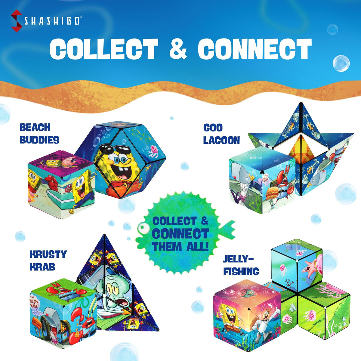 Shashibo SpongeBob SquarePants beach-buddies edition makes a playful gift idea.