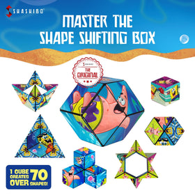 Shashibo SpongeBob SquarePants tactile surface offers satisfying grip during focused crafting.