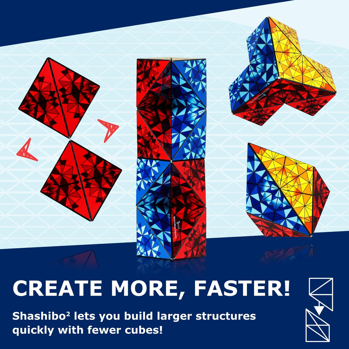 Shashibo Squared Box compact size, fits in hand for on-the-go focus.