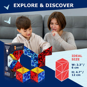 Shashibo Squared Box in motion, seamless rotation for satisfying tactile experience.
