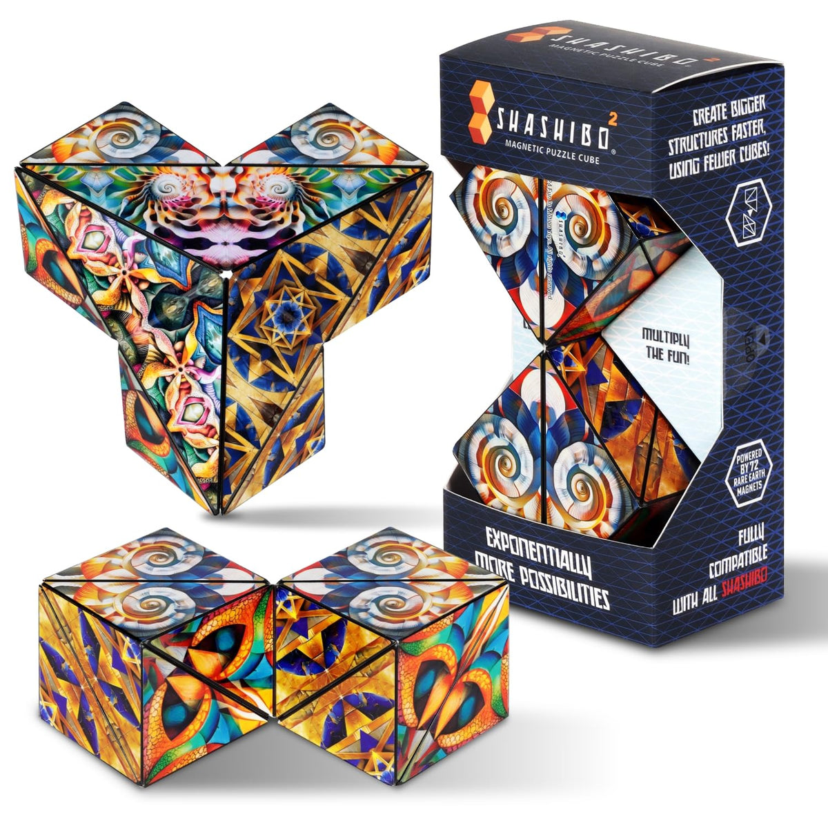 Shashibo Squared magnetic shapes Atlantis—versatile shapes to boost focus and sensory play.