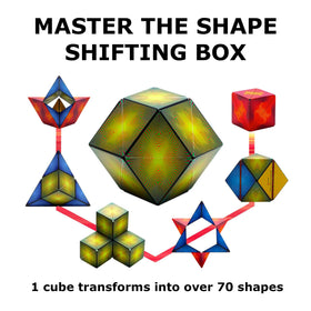 Shashibo transforming cube with 100 shapes shows endless visual transformations for curious minds.
