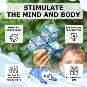 Shashibo ultra-strong magnets puzzle cube, enabling stable shape changes and satisfying movements.