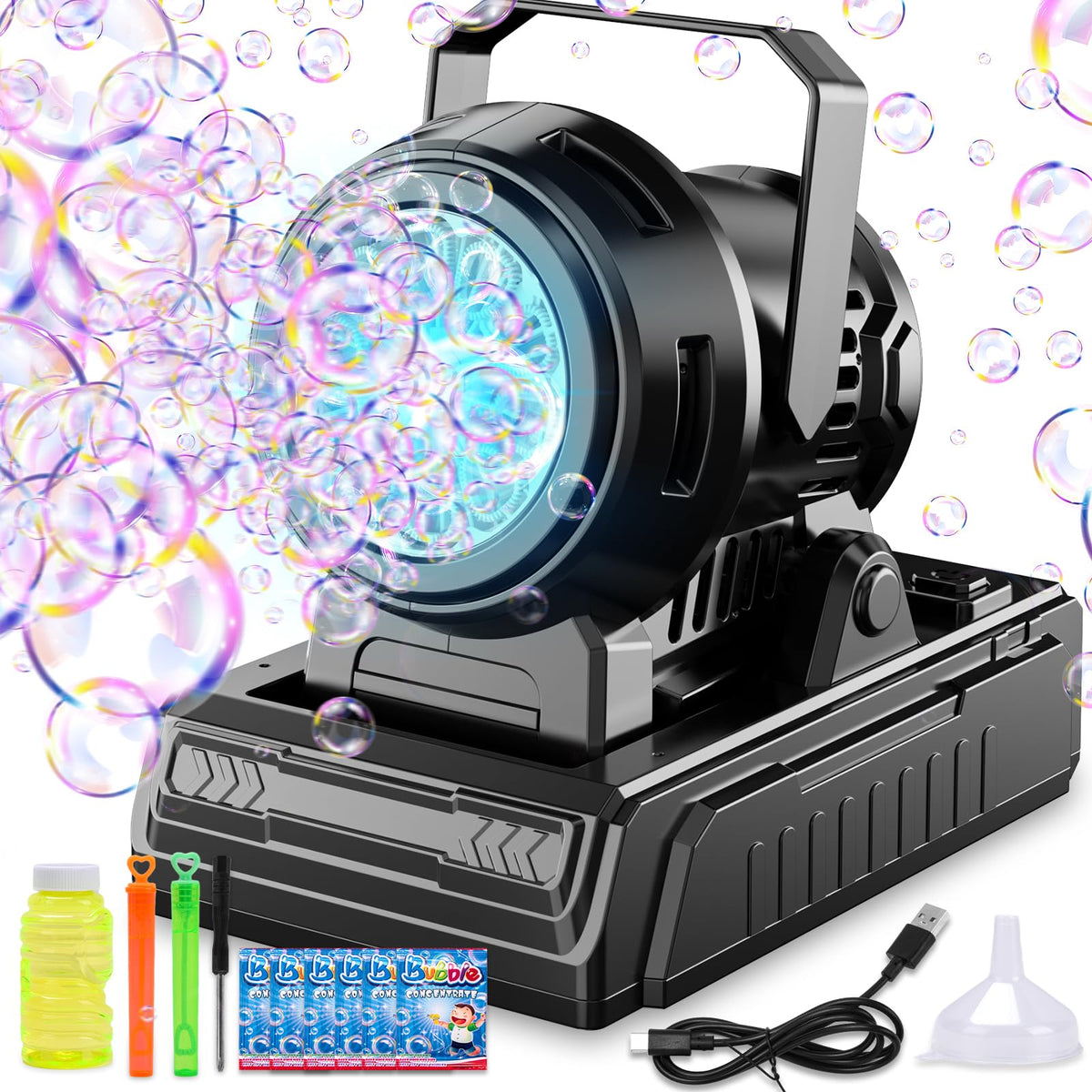 SHCKE bubble machine with 10 holes for large bubble clouds at outdoor parties