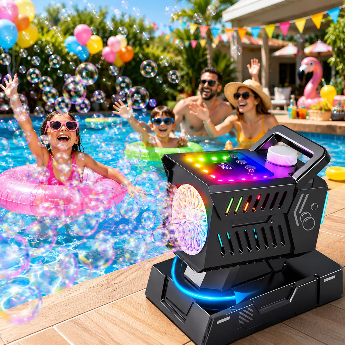 SHCKE Bubble Maker USB-C charging for quick power ups
