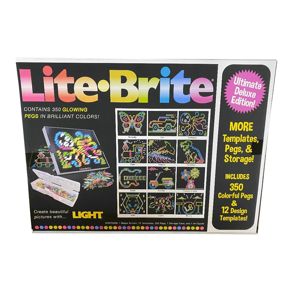 SHEFIZ Lite Brite design templates guiding kid-friendly art projects