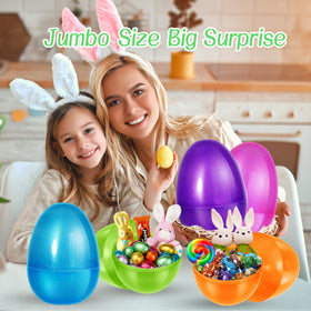 Shemira blue jumbo Easter egg, fillable for quick party favors.