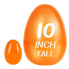 Shemira orange jumbo Easter egg, fillable and reusable for candy surprises.