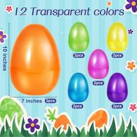 Shemira yellow jumbo Easter egg, fillable and sturdy for party celebrations.