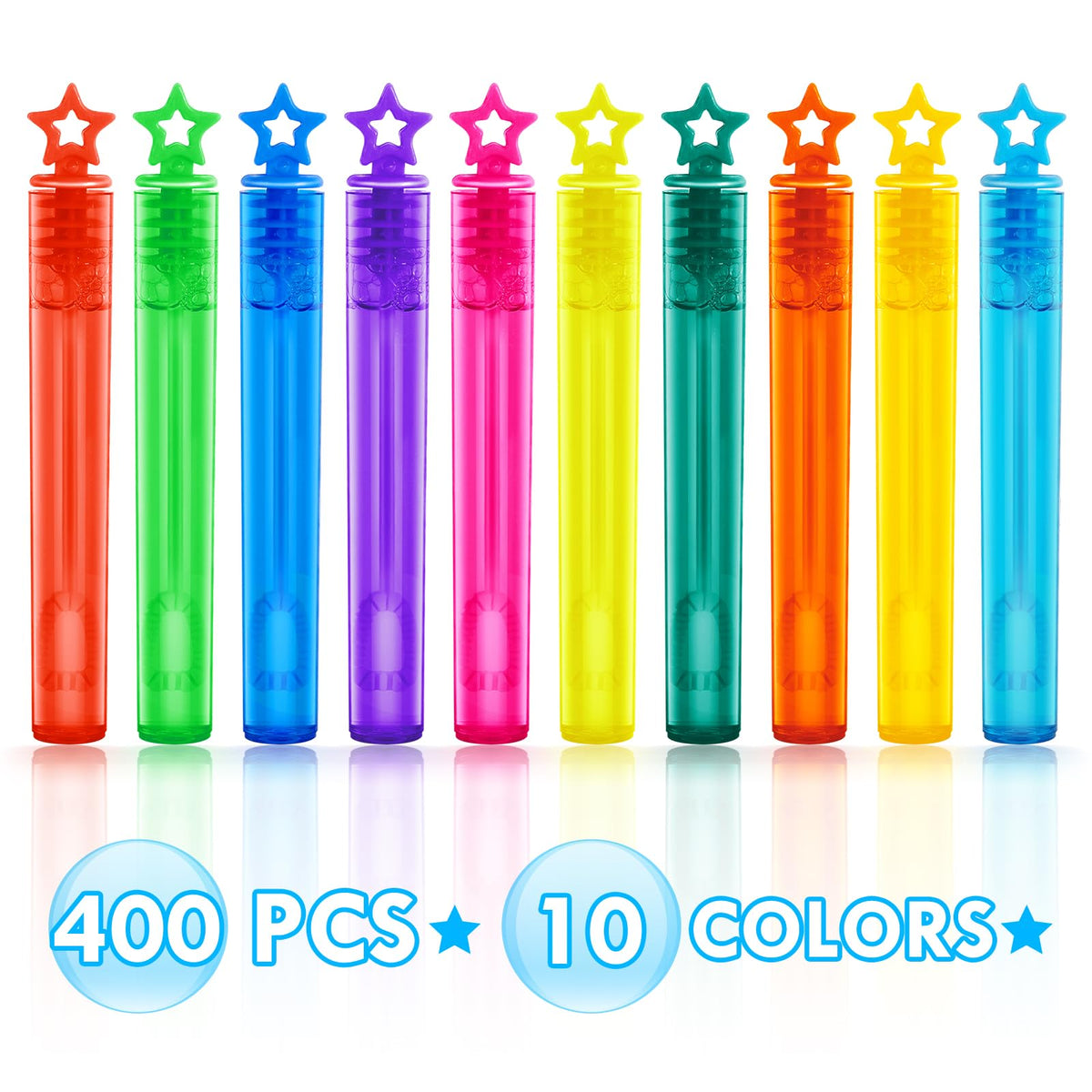 Shemira 400-piece bubble wand pack—bulk party favors for celebrations.