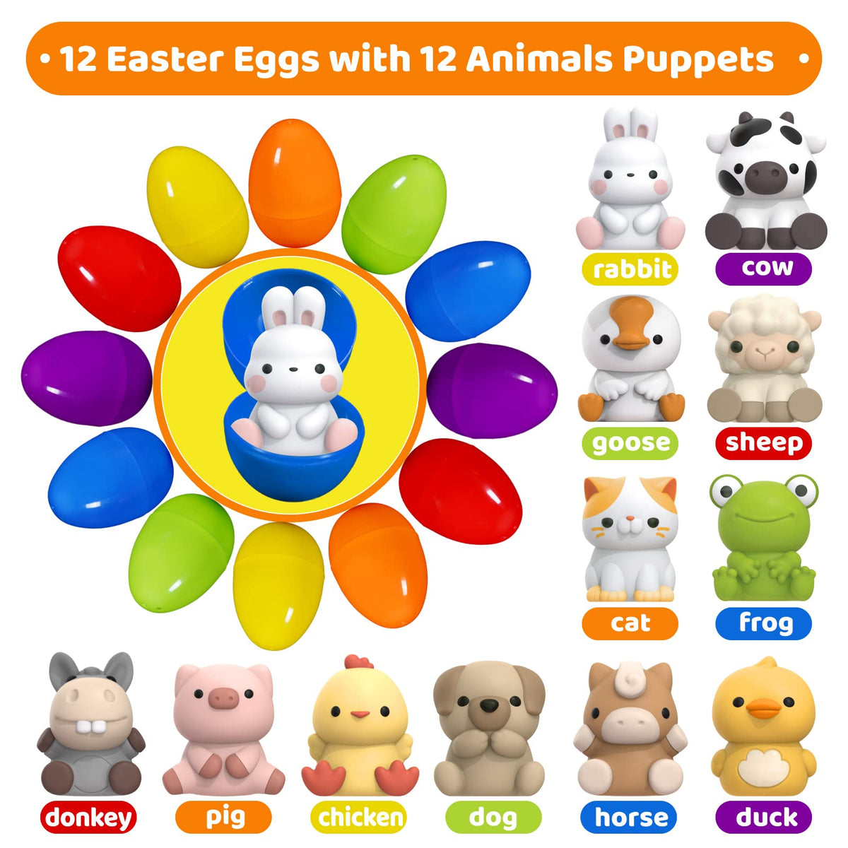 Shemira animal finger puppets provide interactive play during Easter activities.
