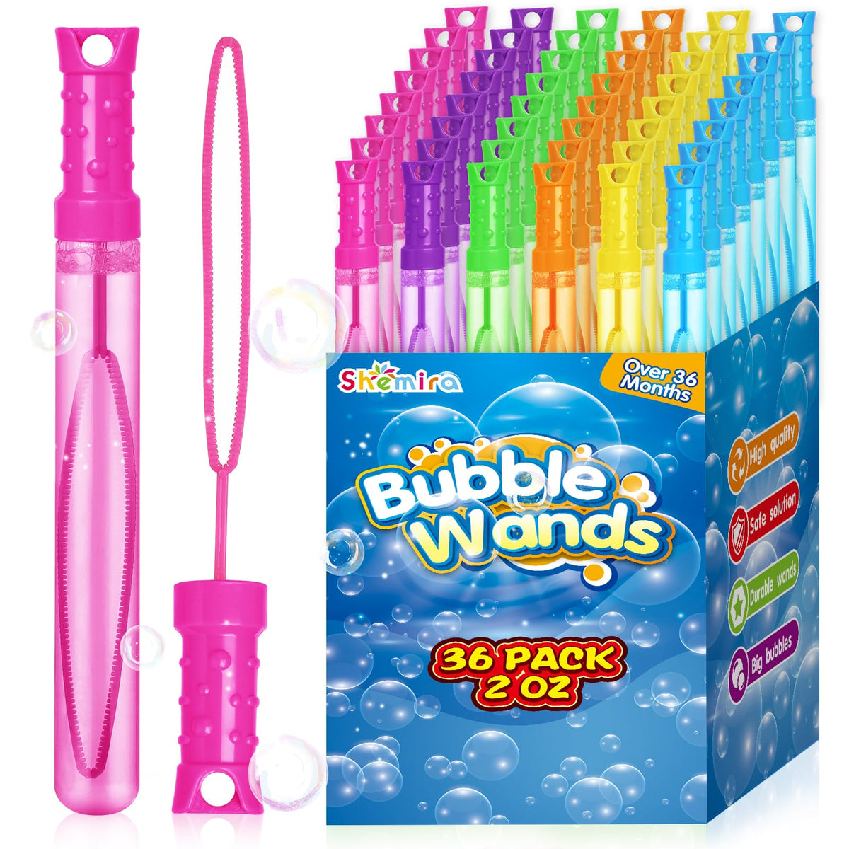 Shemira bubble wands in neon colors spark vibrant party play.