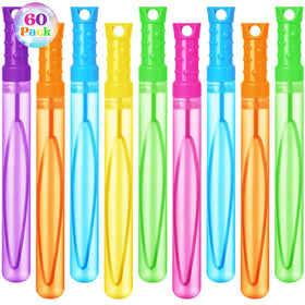 Shemira 60-pack neon bubble wands in six colors for vibrant party favors.