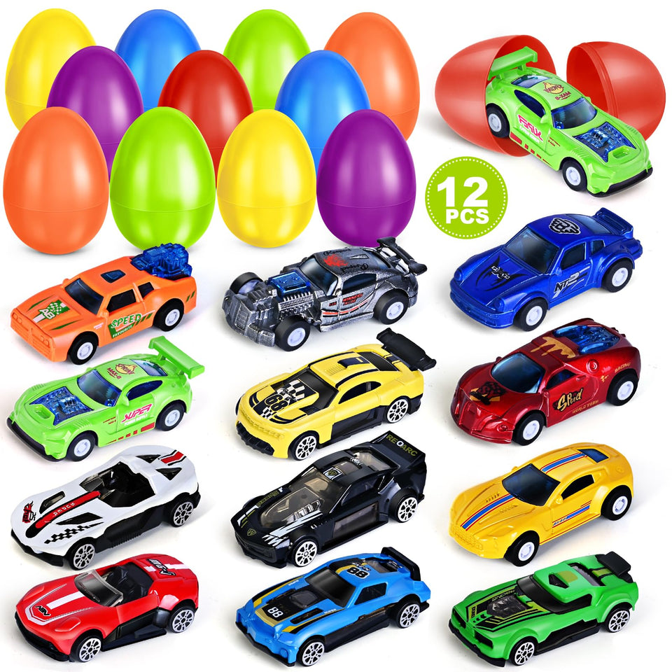 Shemira Easter egg blue car: prefilled toy surprise for Easter basket fillers