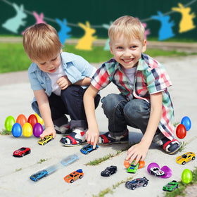 Shemira Easter egg green car: sturdy construction for repeated play