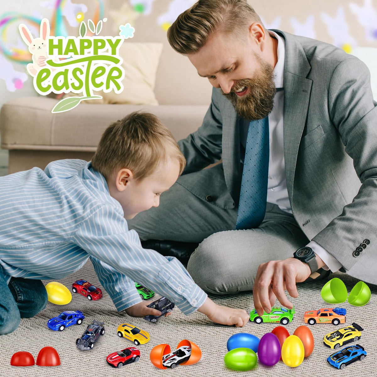 Shemira packaging scene with 12 eggs and cars ready for gifting