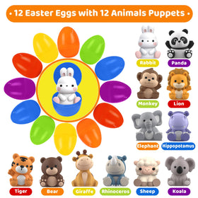 Shemira eggs with finger puppets inside for imaginative play.