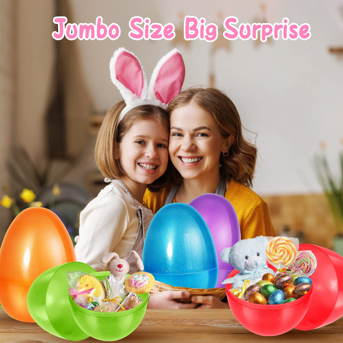 Shemira blue glitter jumbo Easter egg perfect for party favors