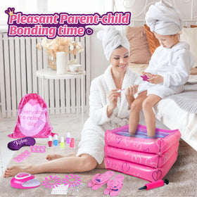 Shemira Gift Set inflatable foot tub enables a cozy at-home spa soak.