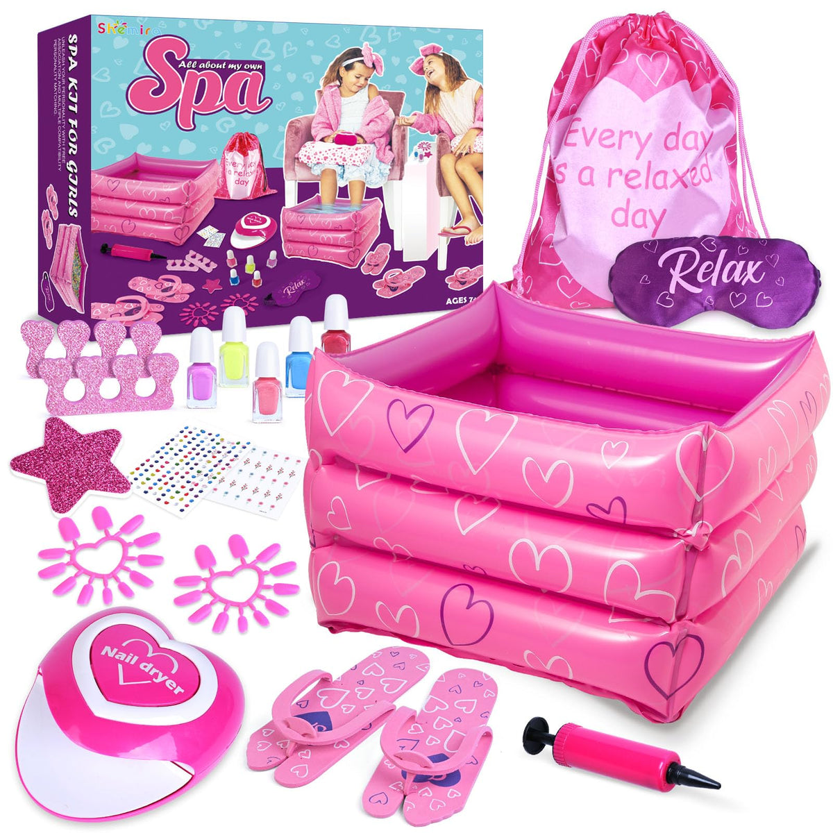 Shemira Gift Set—Spa Day Kit unboxing reveals kid-friendly at-home pampering possibilities.