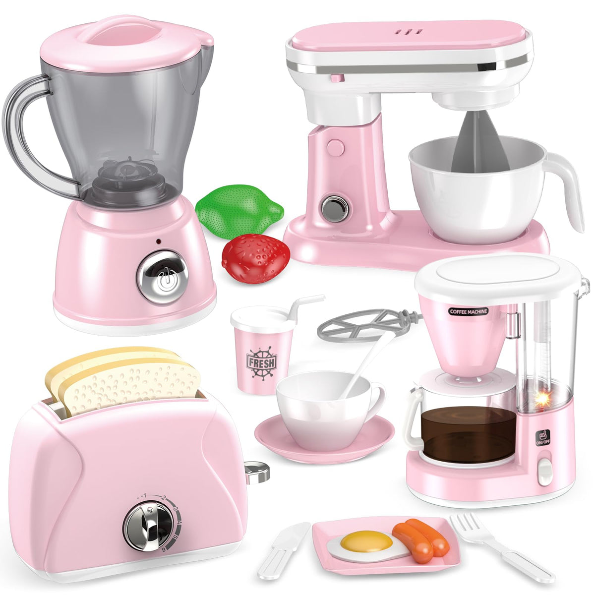 Shemira play kitchen coffee maker for imaginative pretend brewing and role-play