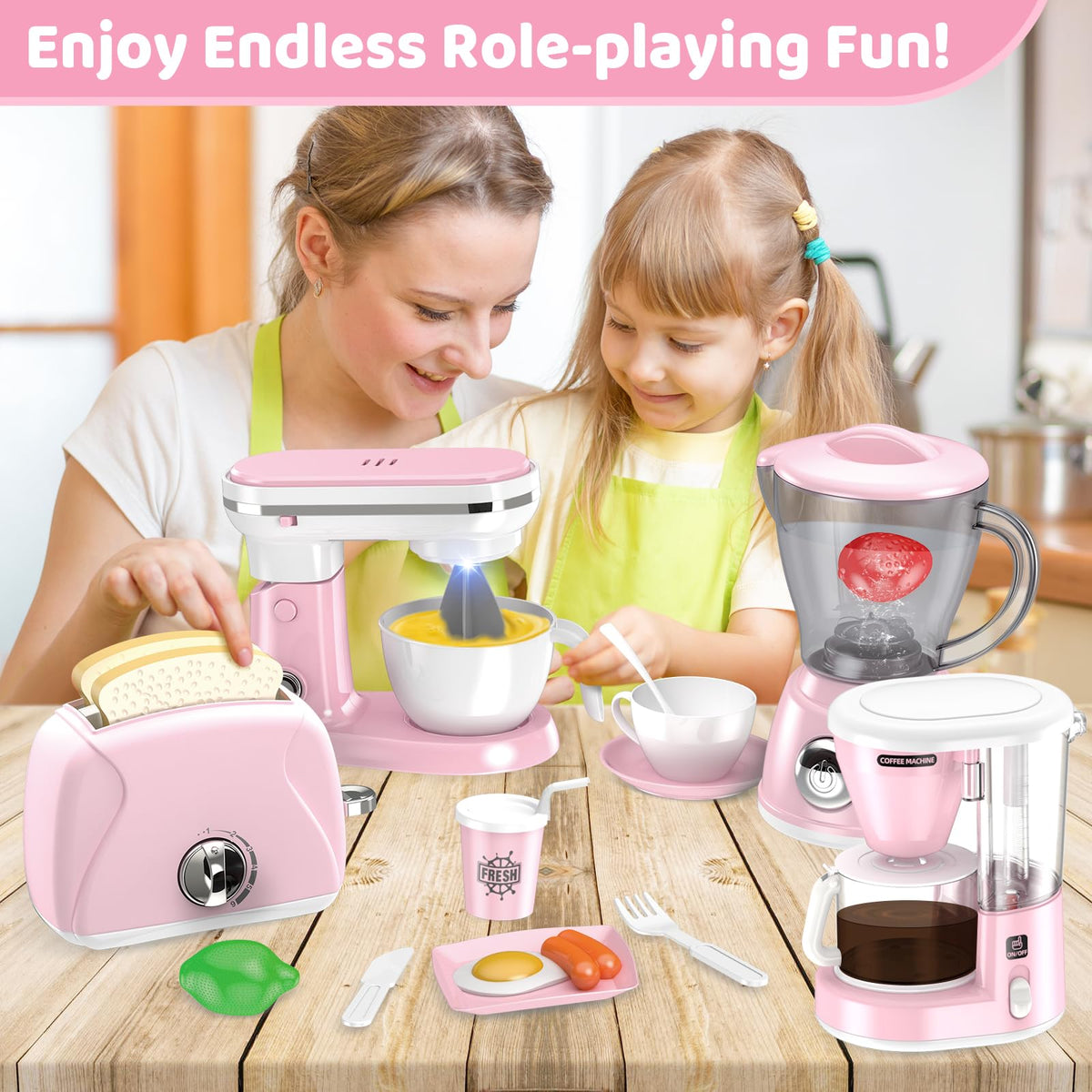 Shemira play kitchen toaster with timer for realistic breakfast play