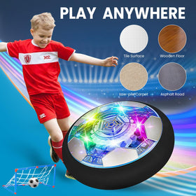 SHENSE Hover Soccer Ball Set detachable goals frame a compact playfield.