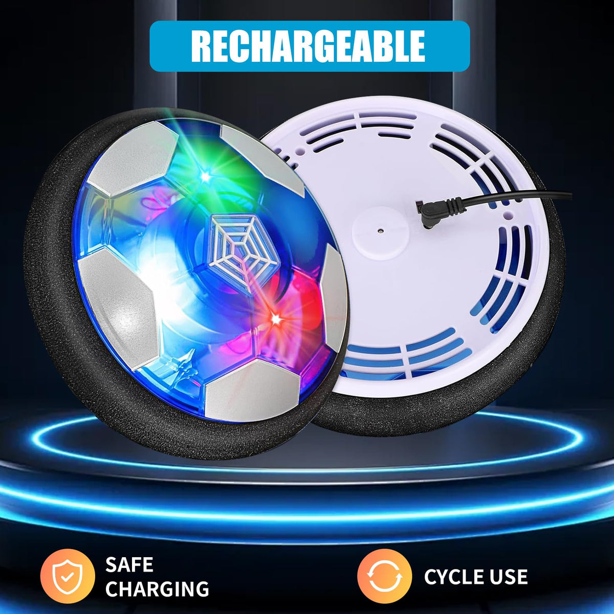 SHENSE Hover Soccer Ball Set foam bumpers protect furniture during energetic rounds.