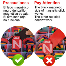 ShenVenga green lowercase magnets supporting spelling on whiteboards