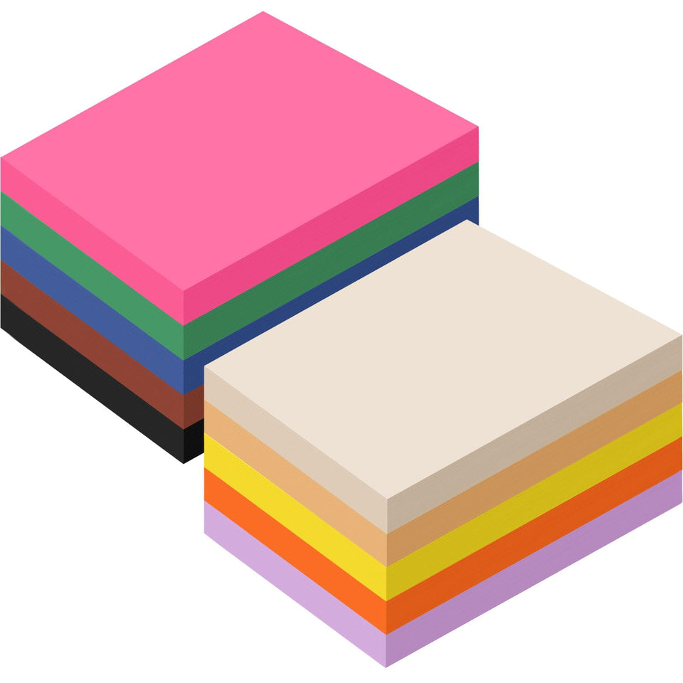 Sherr 1000-sheet colored construction paper stack in bright colors for crafts