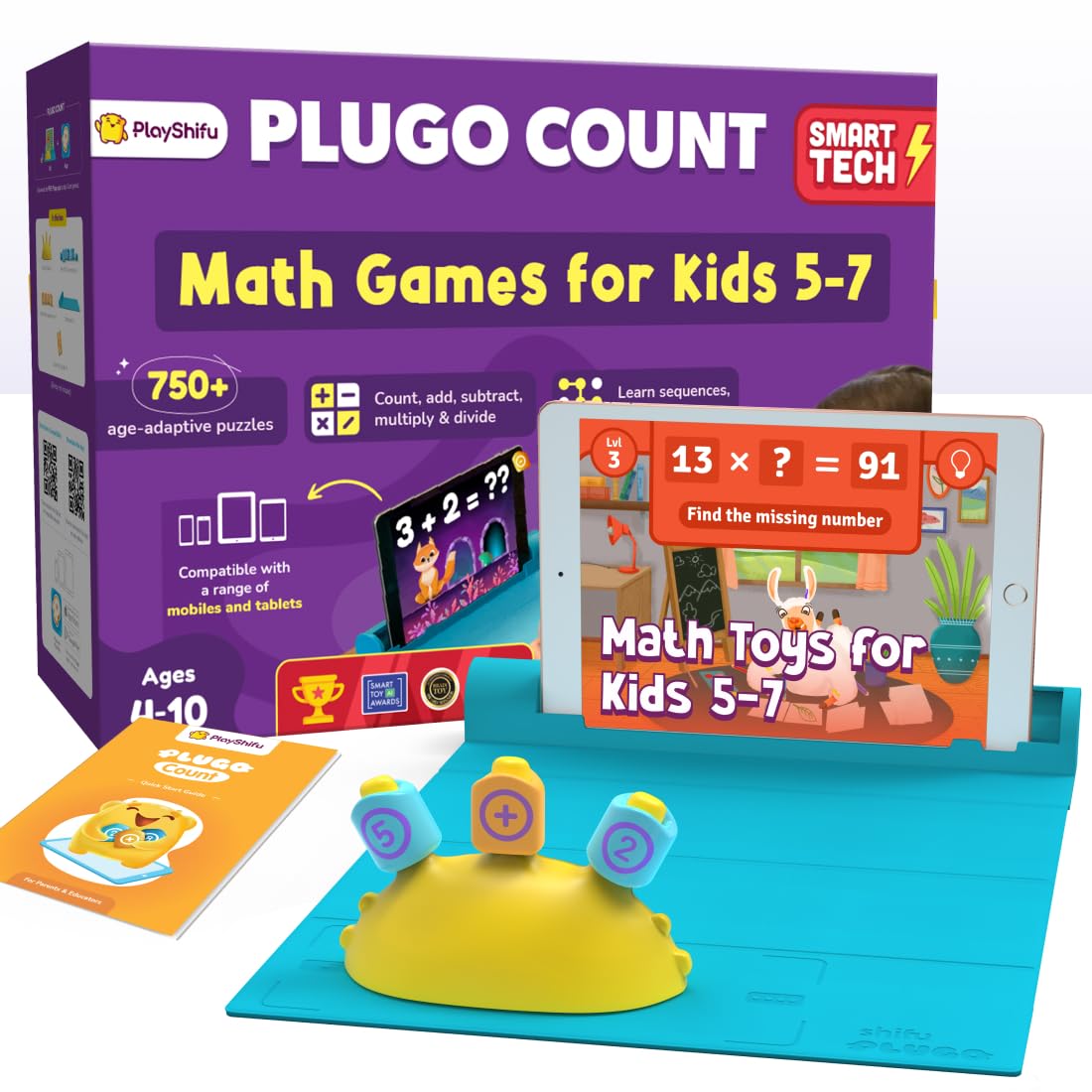 Shifu Plugo Count gamepad folded for portable, screen-free math practice