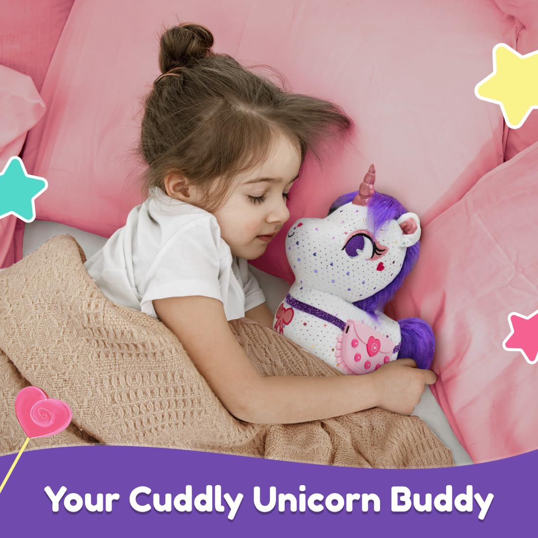 Shifu ZeeZee unicorn with eye mask and comb for pretend grooming play.