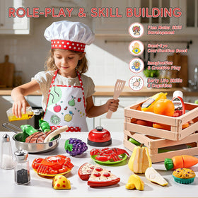 Shimirth fruits and vegetables for peelable, sliceable pretend foods