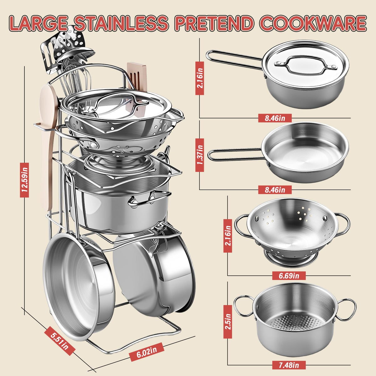 Shimirth play kitchen utensils for precise, imaginative role play