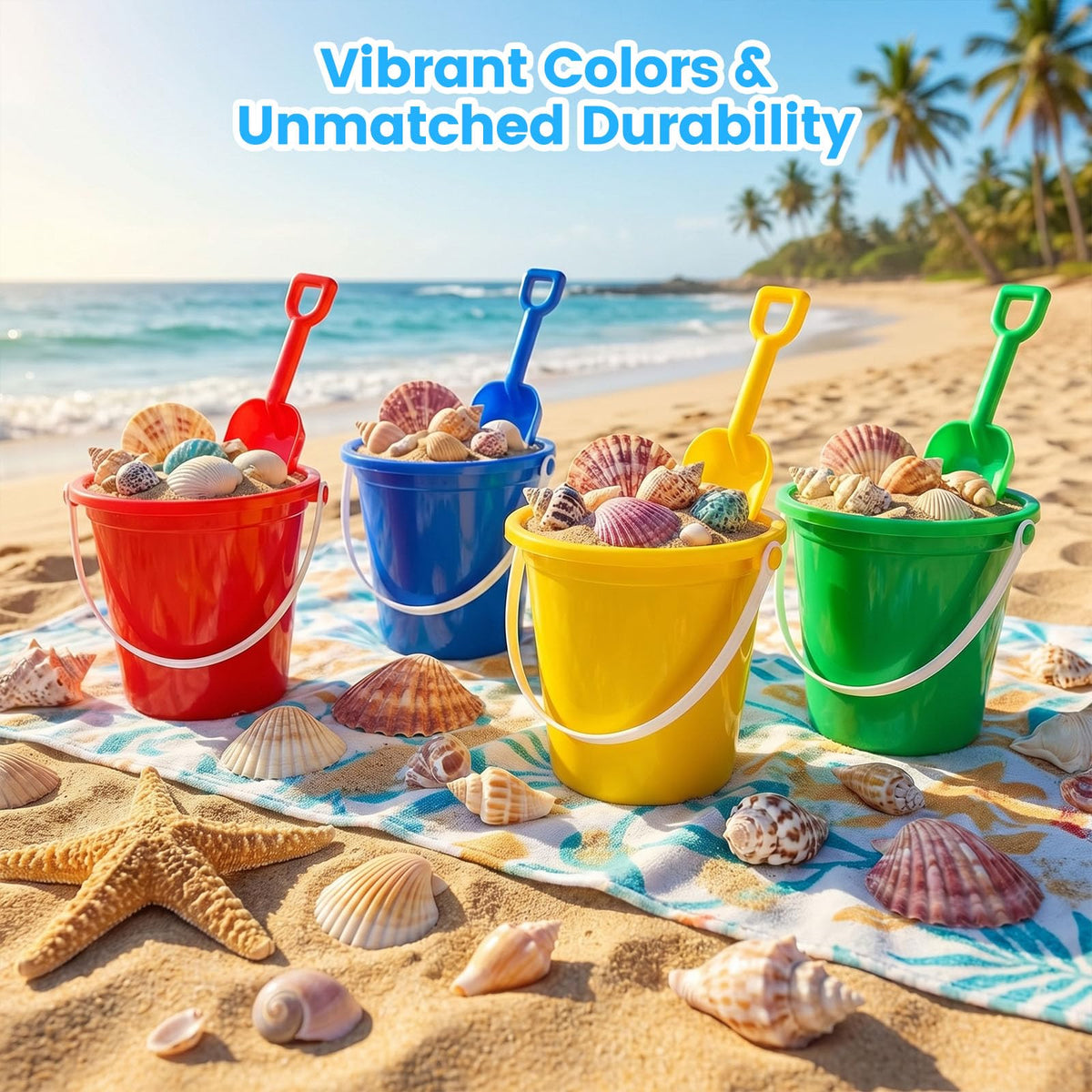 Shindel durable UV-resistant plastic for long-lasting beach days.