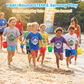 Shindel sand play enabling sensory exploration in bins.