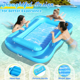 Shinepool tanning pool lounger cool-touch fabric adds comfort.