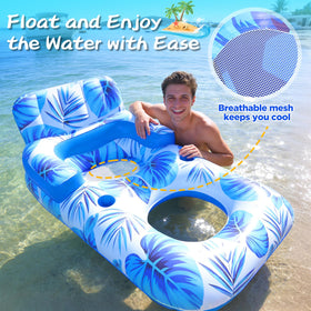 Shinepool built-in holders keep drinks and phones dry while floating