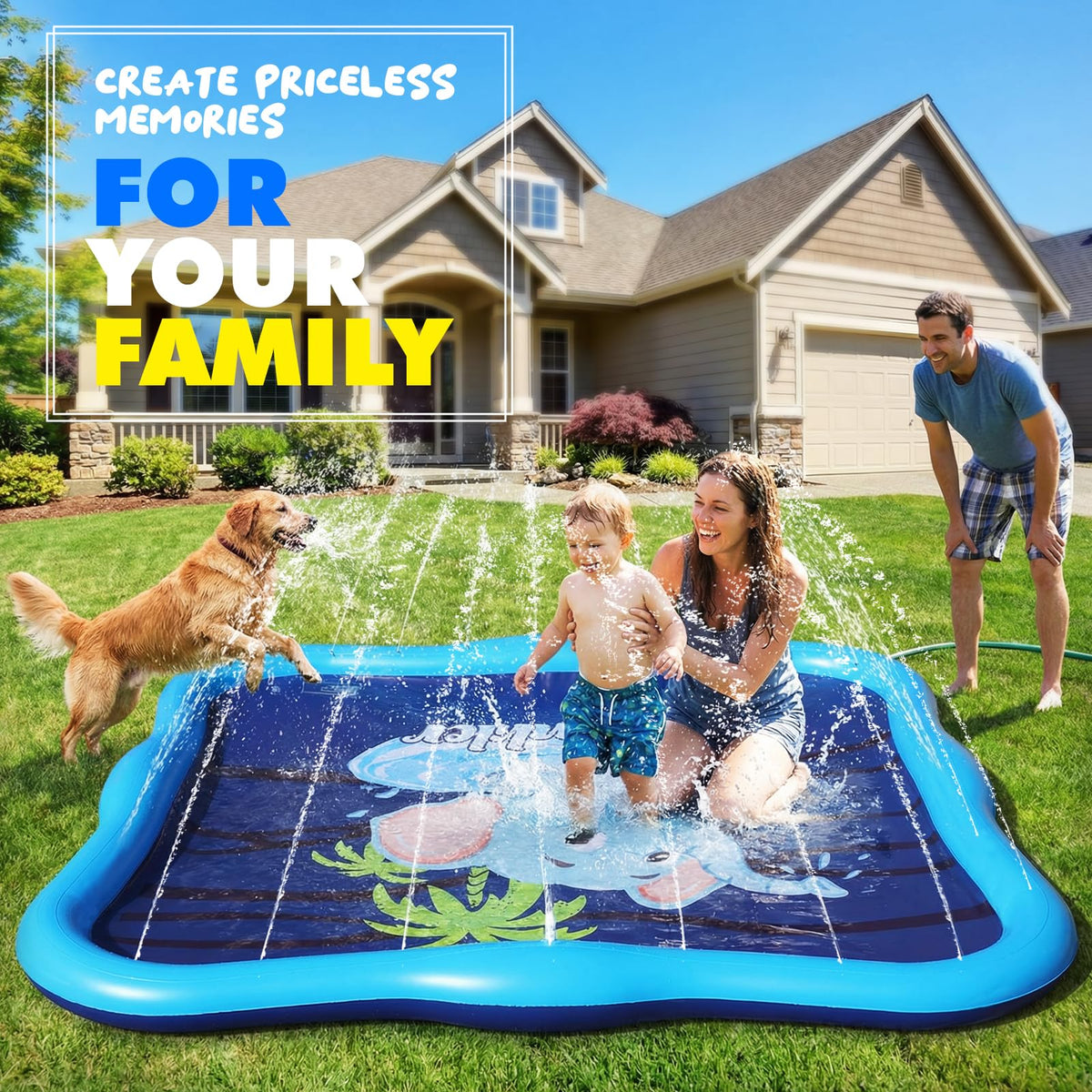 Shinepool portable splash pad easy to store for trips and yard