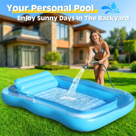 Shinepool tanning lounger ribbed base enhances back comfort.