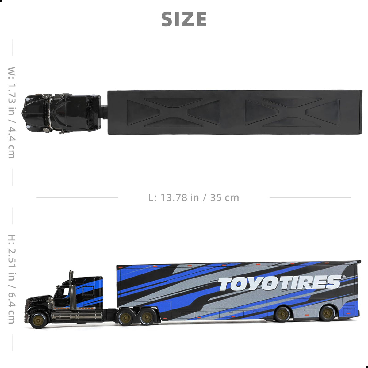 SHINESIGNAL 1:64 LoneStar model side view with glossy blue-black finish.